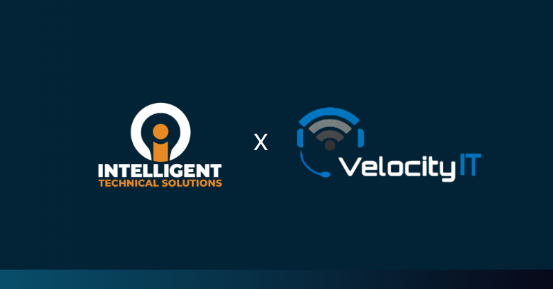 Intelligent Technical Solutions and Velocity IT partnership logos representing a strategic managed IT and cybersecurity collaboration.
