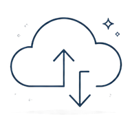 Cloud with upload and download arrows
