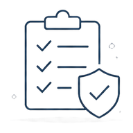 Checklist with a security shield