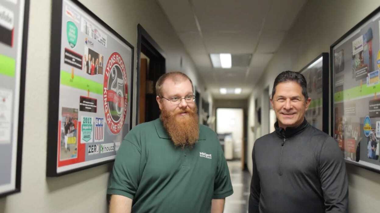 Lyons Roofing team members at the company office