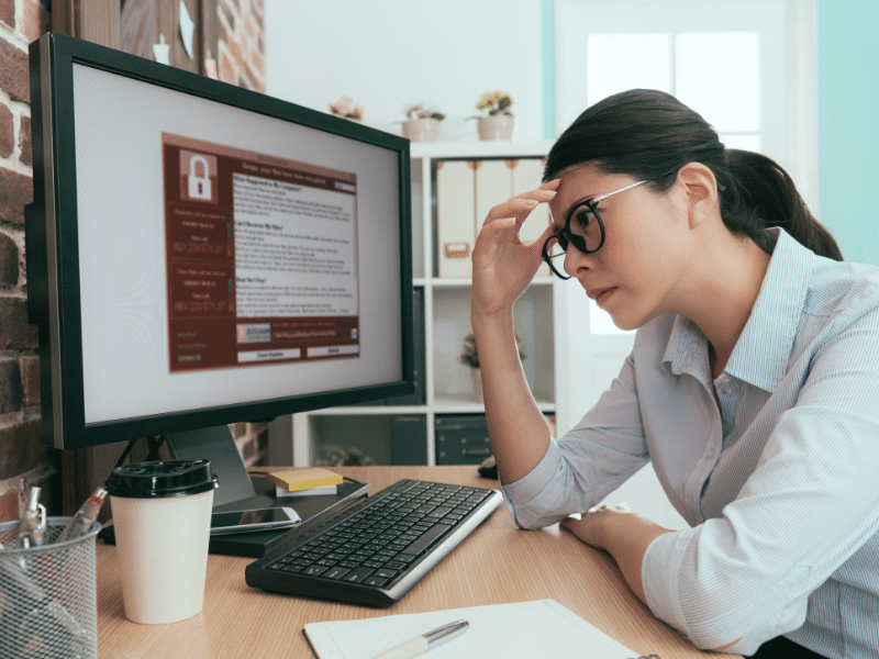 An engineer reviewing a network assessment on screen
