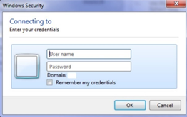 a dialog credential modal box